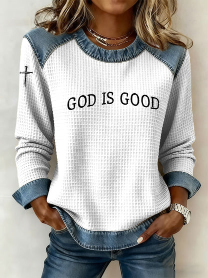 Top Casual Estampado God Is Good para mujer