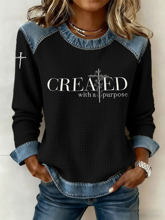 Top Casual de mujer Created With A Purpose Printed