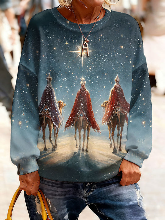 Sudadera impresa del arte del día de los tres reyes de Puerto Rico para mujer