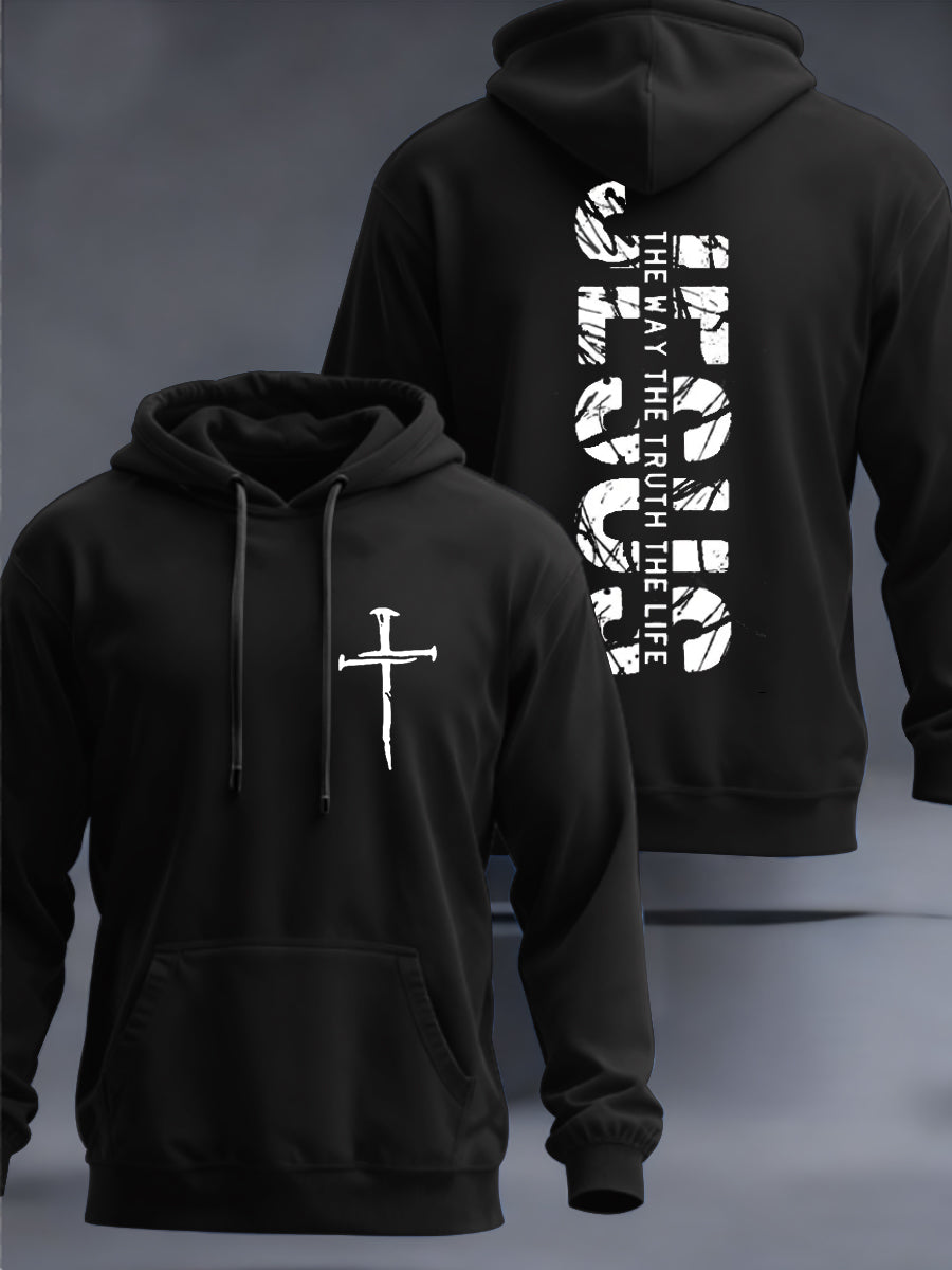 Jesus The Way Christian Sudadera con capucha para hombre