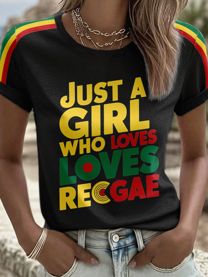 Camiseta para mujer Just A Girl Who Loves Reggae Print