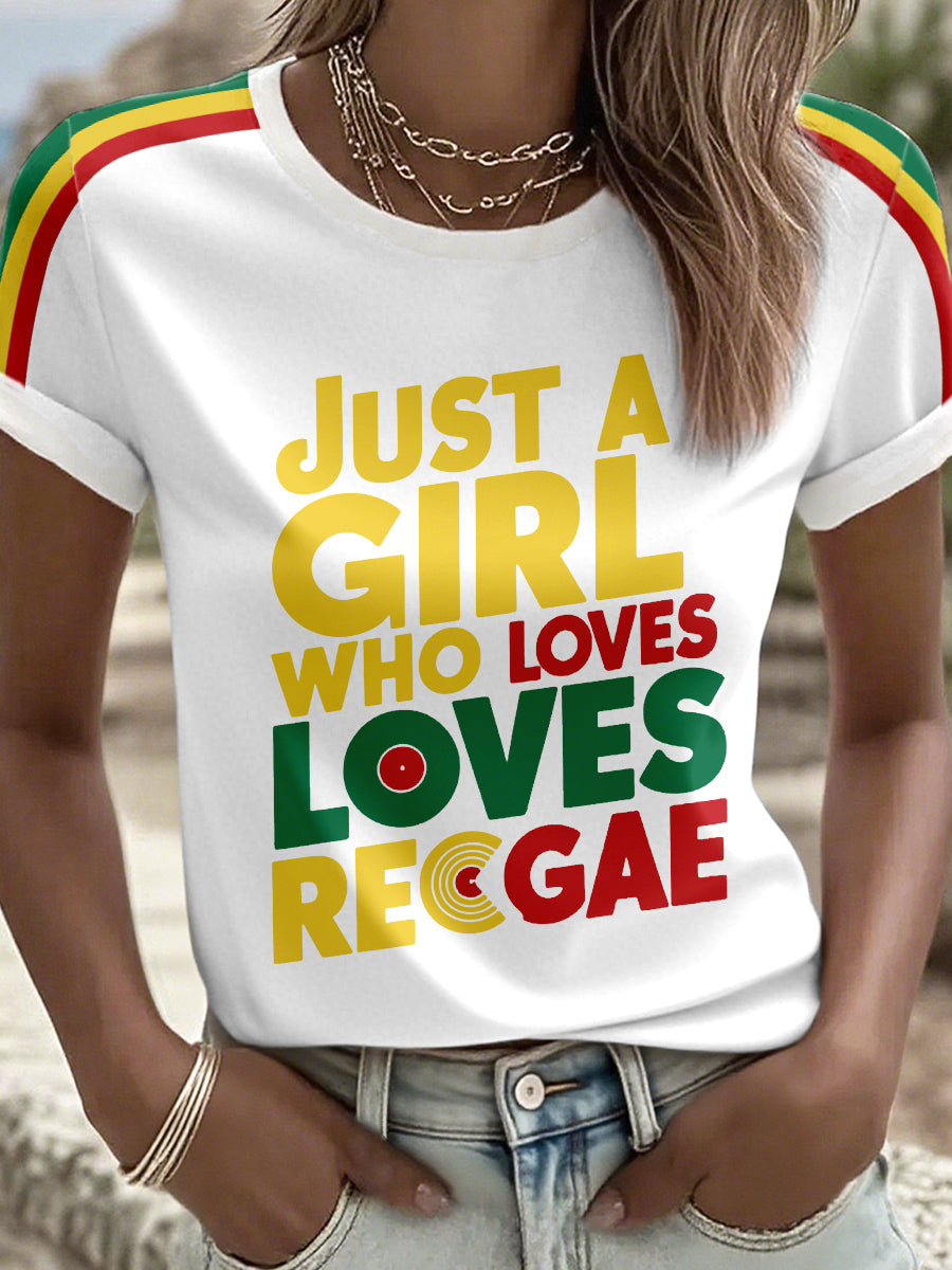 Camiseta para mujer Just A Girl Who Loves Reggae Print
