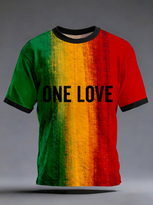 Camiseta Reggae Music One Love Print para hombre