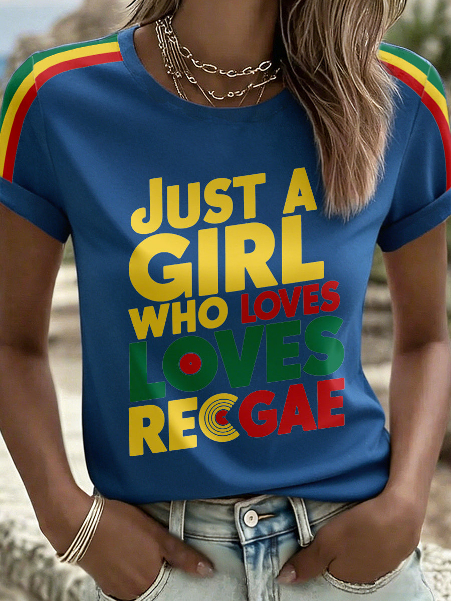 Camiseta para mujer Just A Girl Who Loves Reggae Print