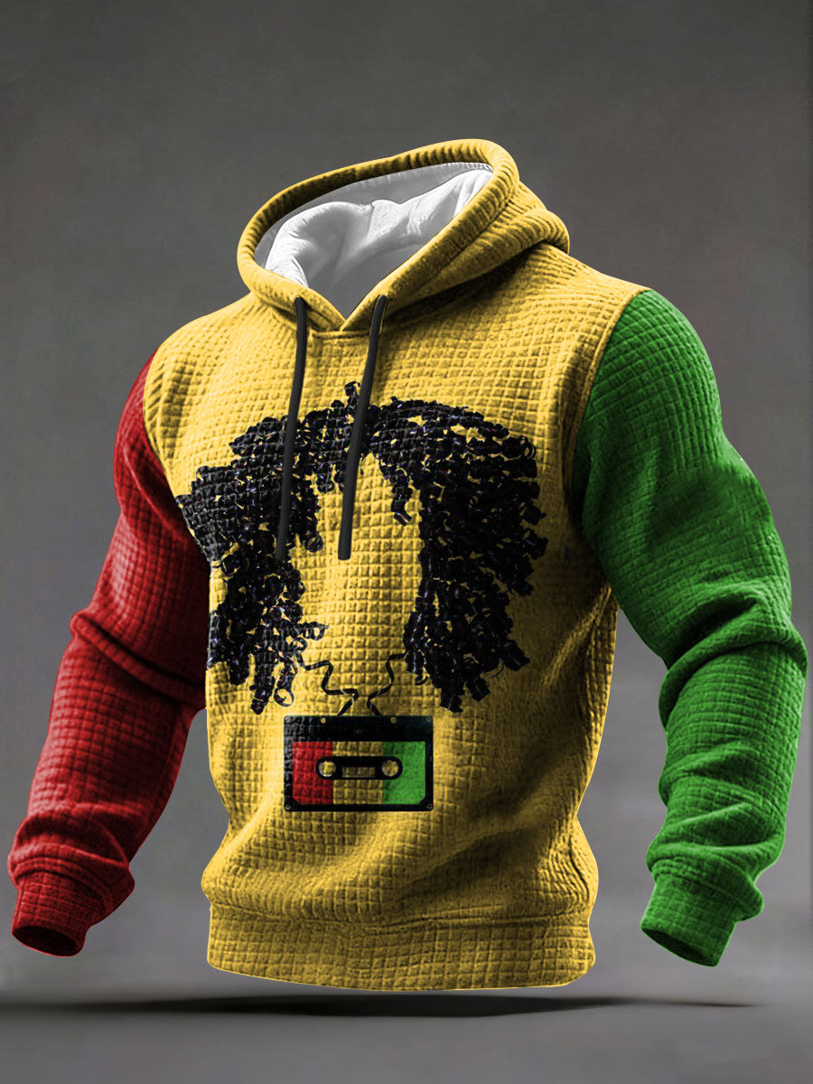 Hombres Reggae Waffle Knit Hoodie