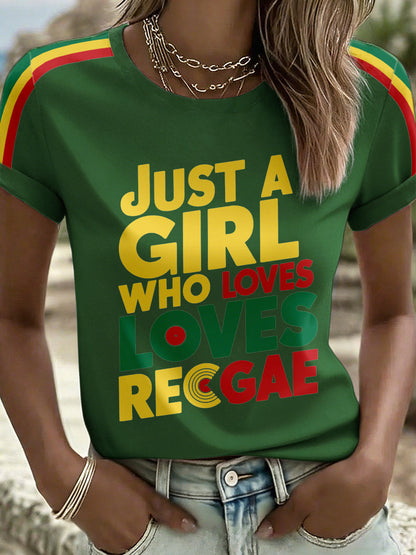 Camiseta para mujer Just A Girl Who Loves Reggae Print