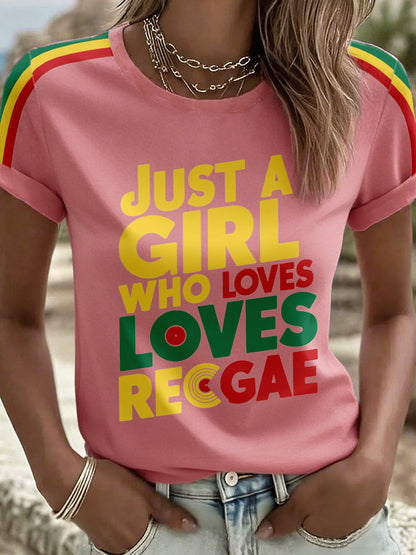 Camiseta para mujer Just A Girl Who Loves Reggae Print