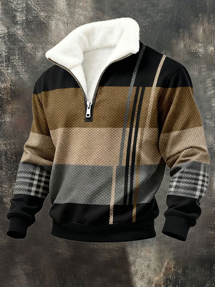 Sudadera de felpa de arte geométrico de los hombres