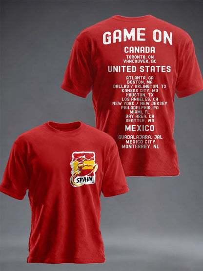 Camiseta con estampado de amante de fútbol de España unisex