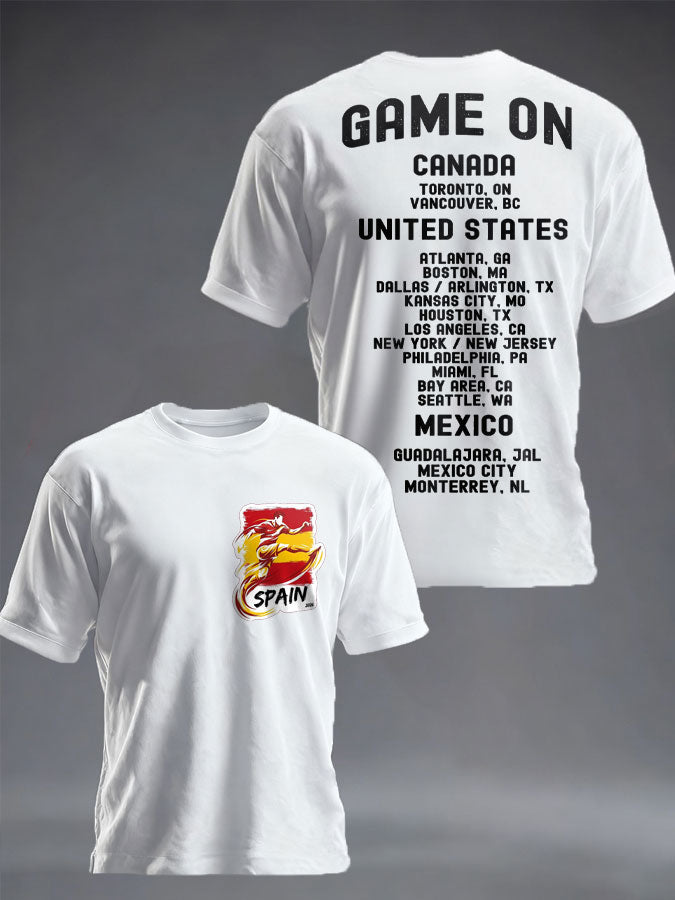 Camiseta con estampado de amante de fútbol de España unisex