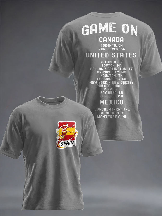 Camiseta con estampado de amante de fútbol de España unisex