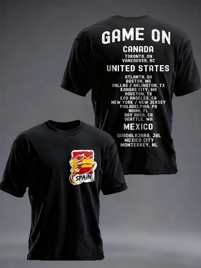 Camiseta con estampado de amante de fútbol de España unisex