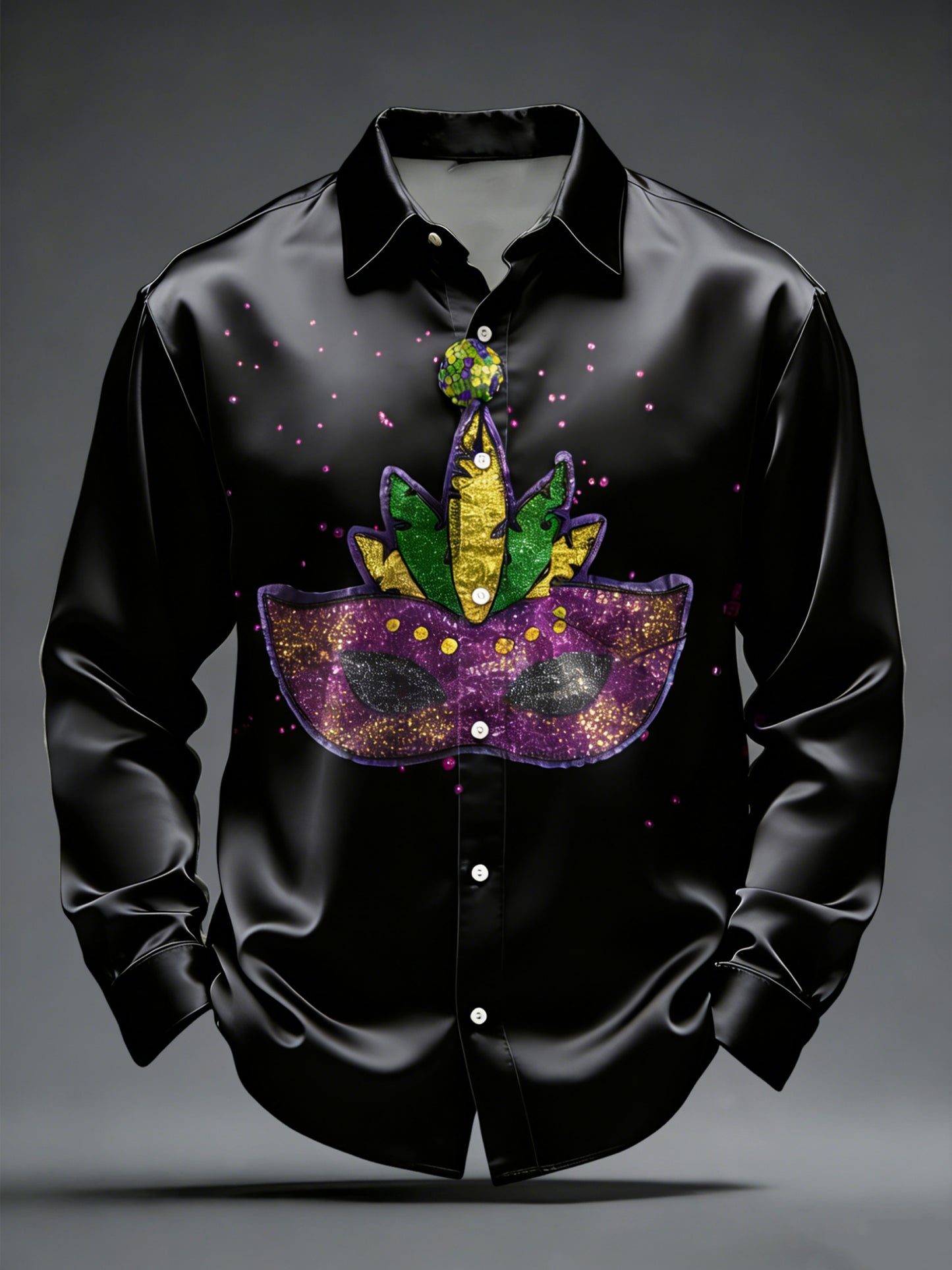 Camisa casual retro del arte de la máscara del carnaval