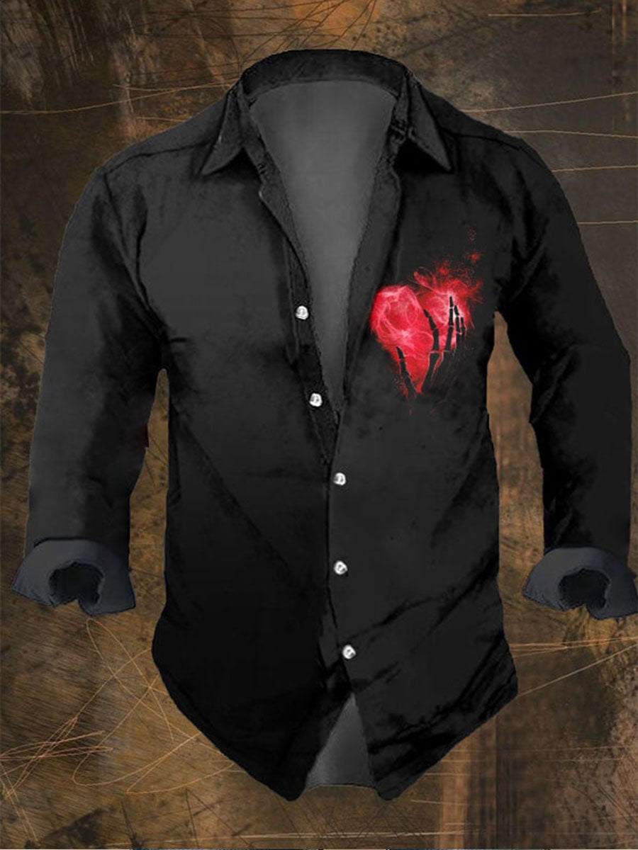 Camisa con estampado de día de San Valentín para hombre