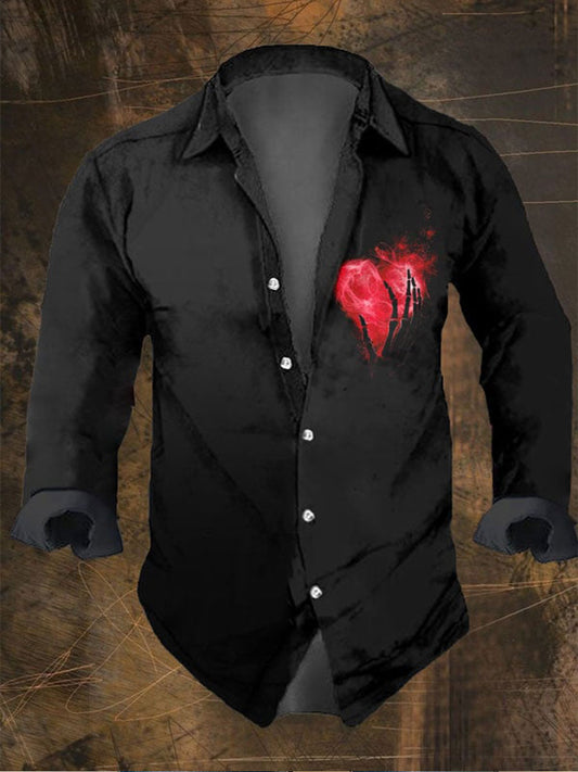 Camisa con estampado de día de San Valentín para hombre