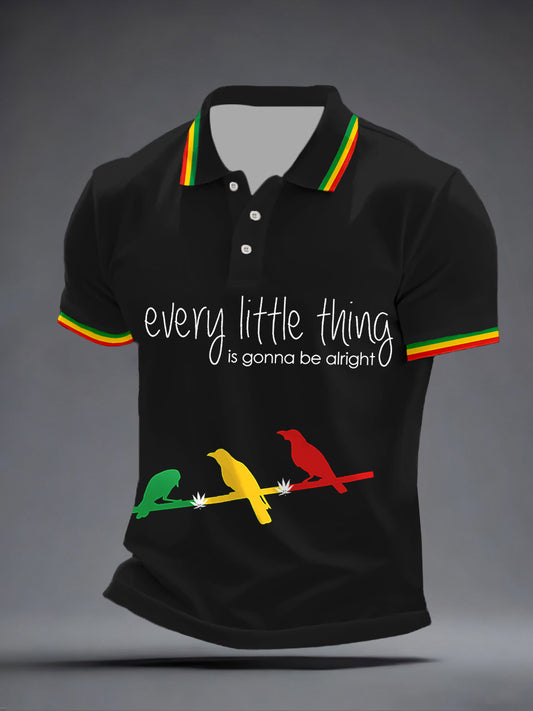 Every Little Thing Is Goa Be Alright Print Polo para hombre