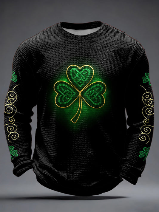 St Patrick's Day Waffle Top para hombre