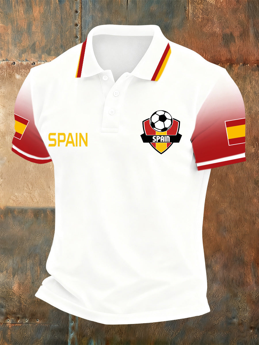 Polo conmemorativo de la impresión de la ayuda de la Copa del mundo de España 2026 de los hombres