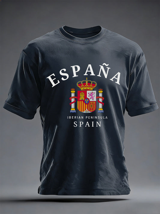 Camiseta conmemorativa de la impresión española de la bandera de los hombres