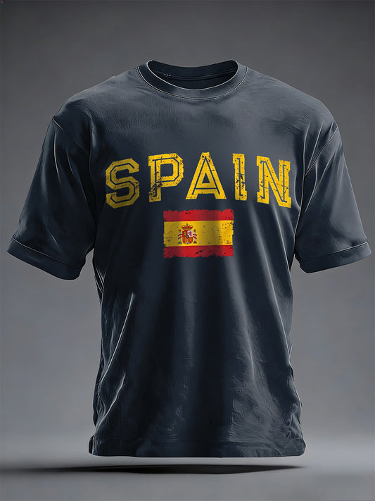 Camiseta conmemorativa de la impresión española de la bandera de los hombres