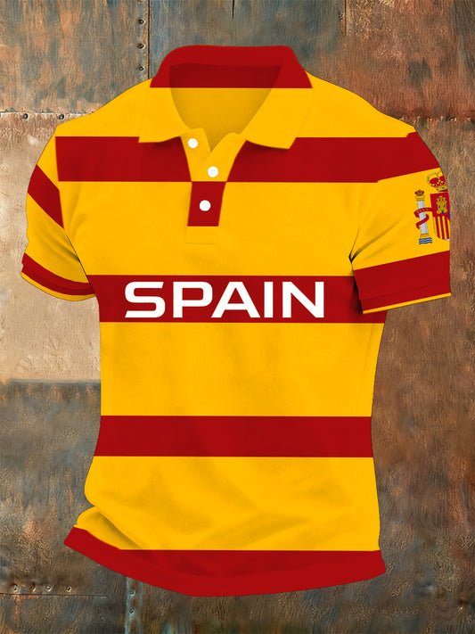 Polo conmemorativo de la impresión de la ayuda de la Copa del mundo de España 2026 de los hombres