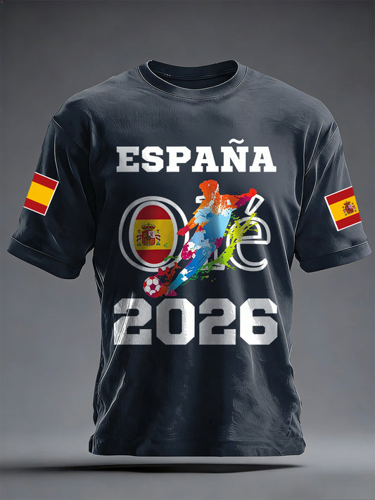 Camiseta conmemorativa de la impresión española de la bandera de los hombres
