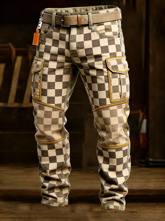 Pantalones casuales del trabajo del estilo del negocio retro de los hombres