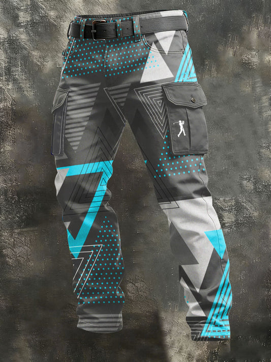 Pantalones largos casuales impresos estilo de negocios vintage para hombres