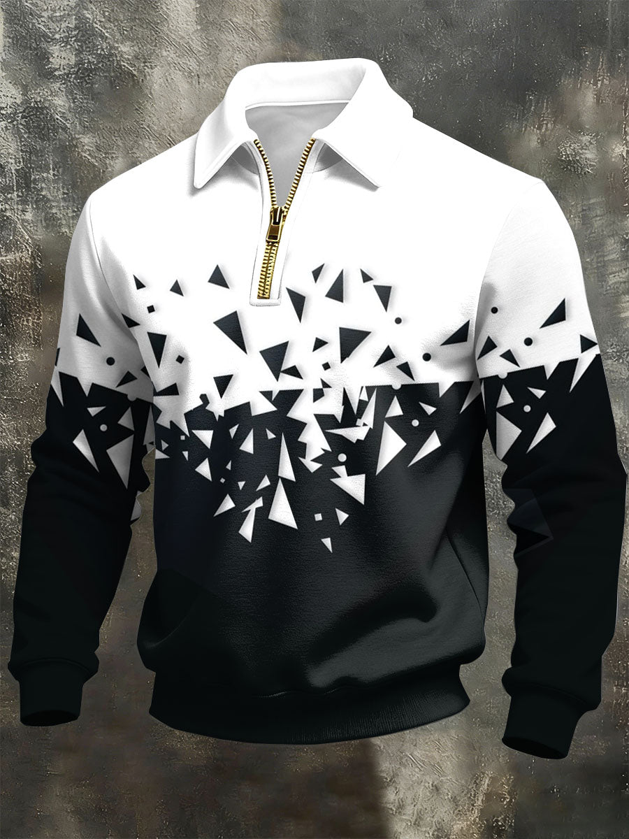 Hombres Vintage Business Style Impreso Casual Sudadera