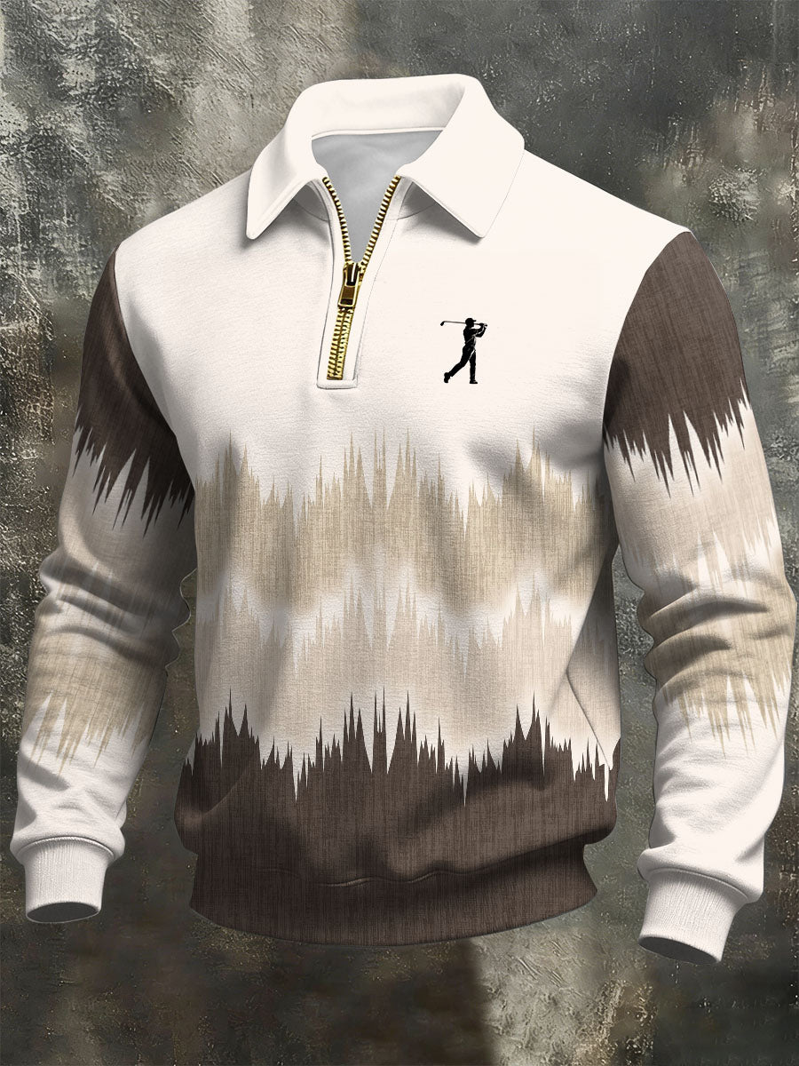 Hombres Vintage Business Style Impreso Casual Sudadera