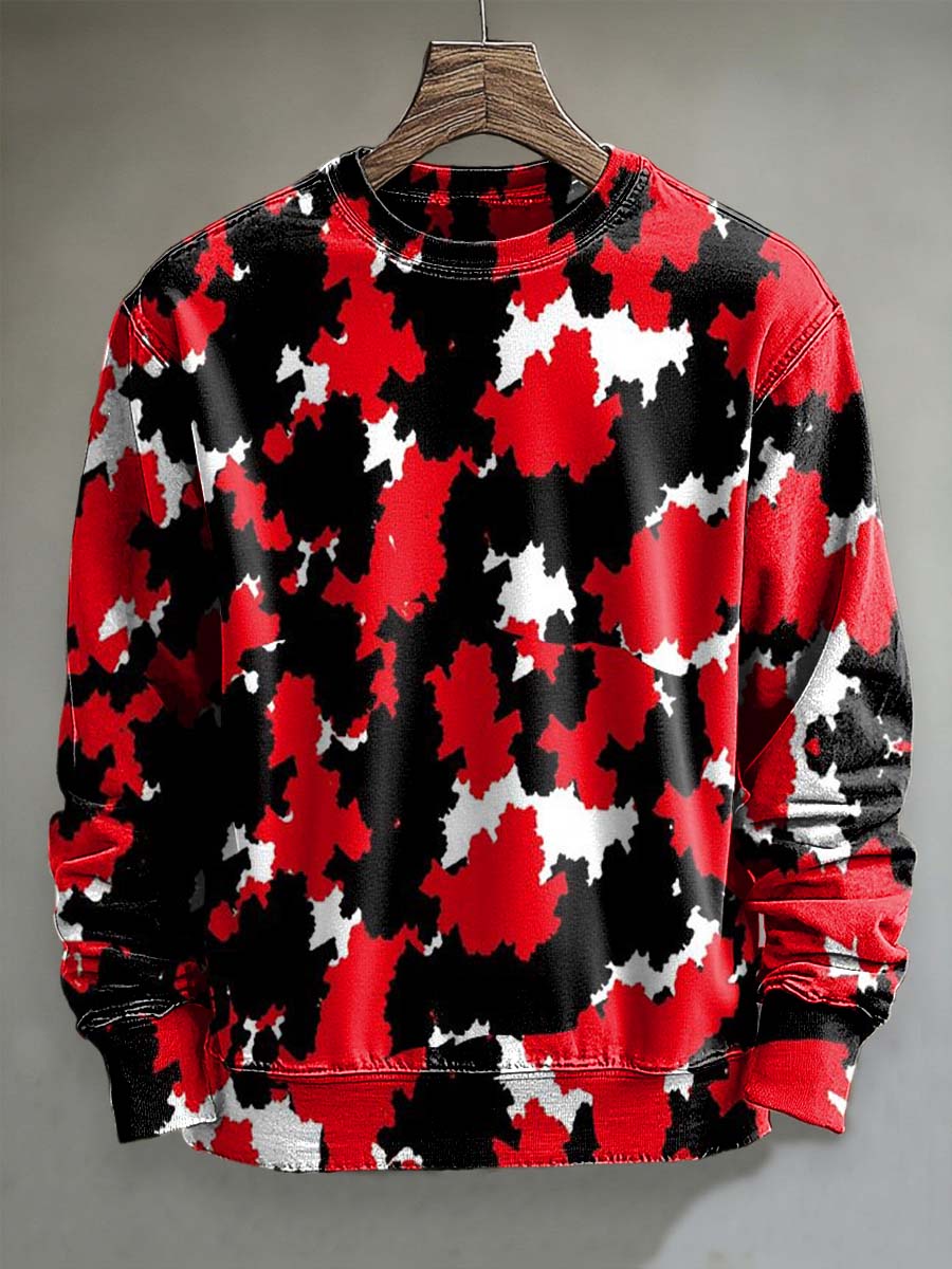 Resumen Fragmento Camuflaje Imprimir Casual Crewneck Sudadera