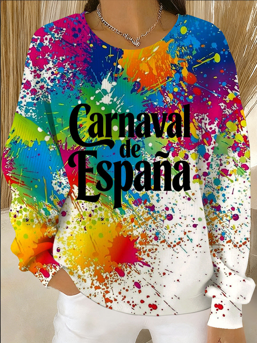 Sudadera con estampado de carnaval español para mujer