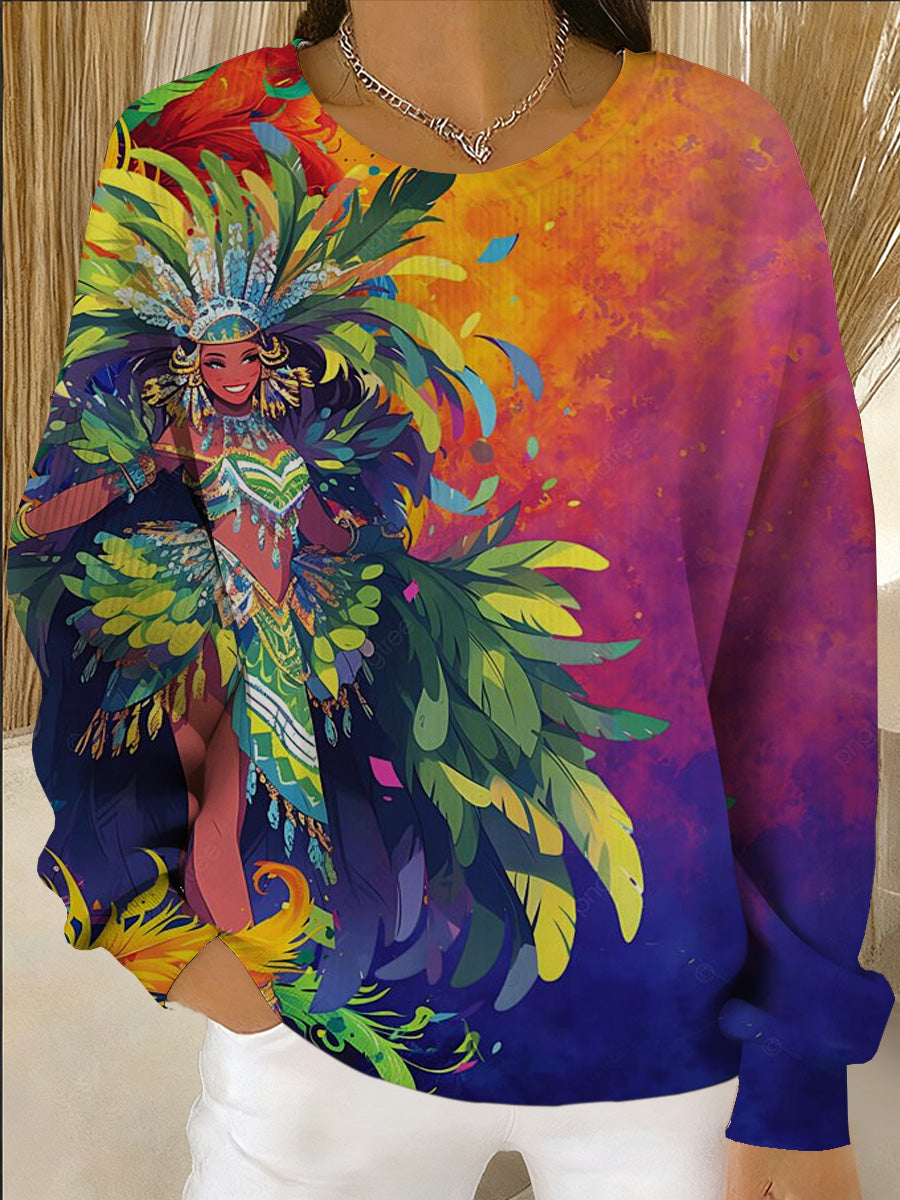 Sudadera con estampado de carnaval español para mujer