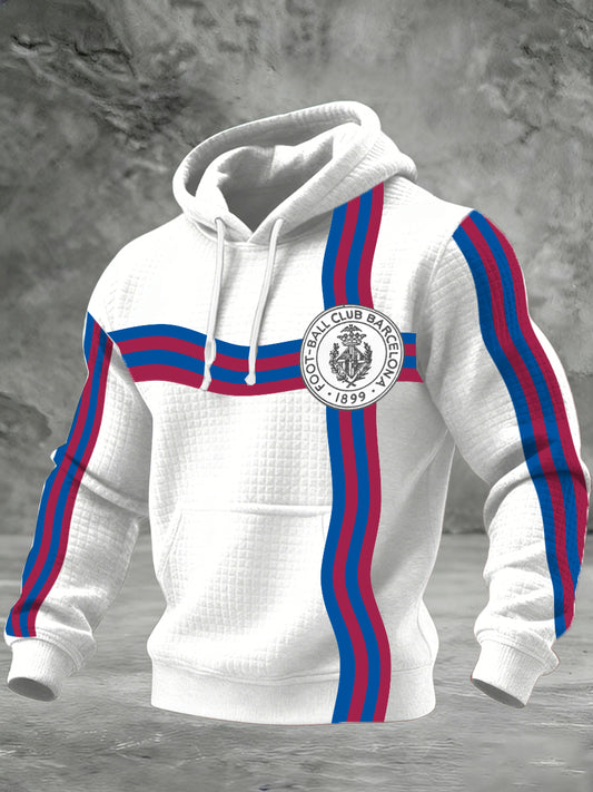 Sudadera estampada con temática de fútbol Barcelona para hombre