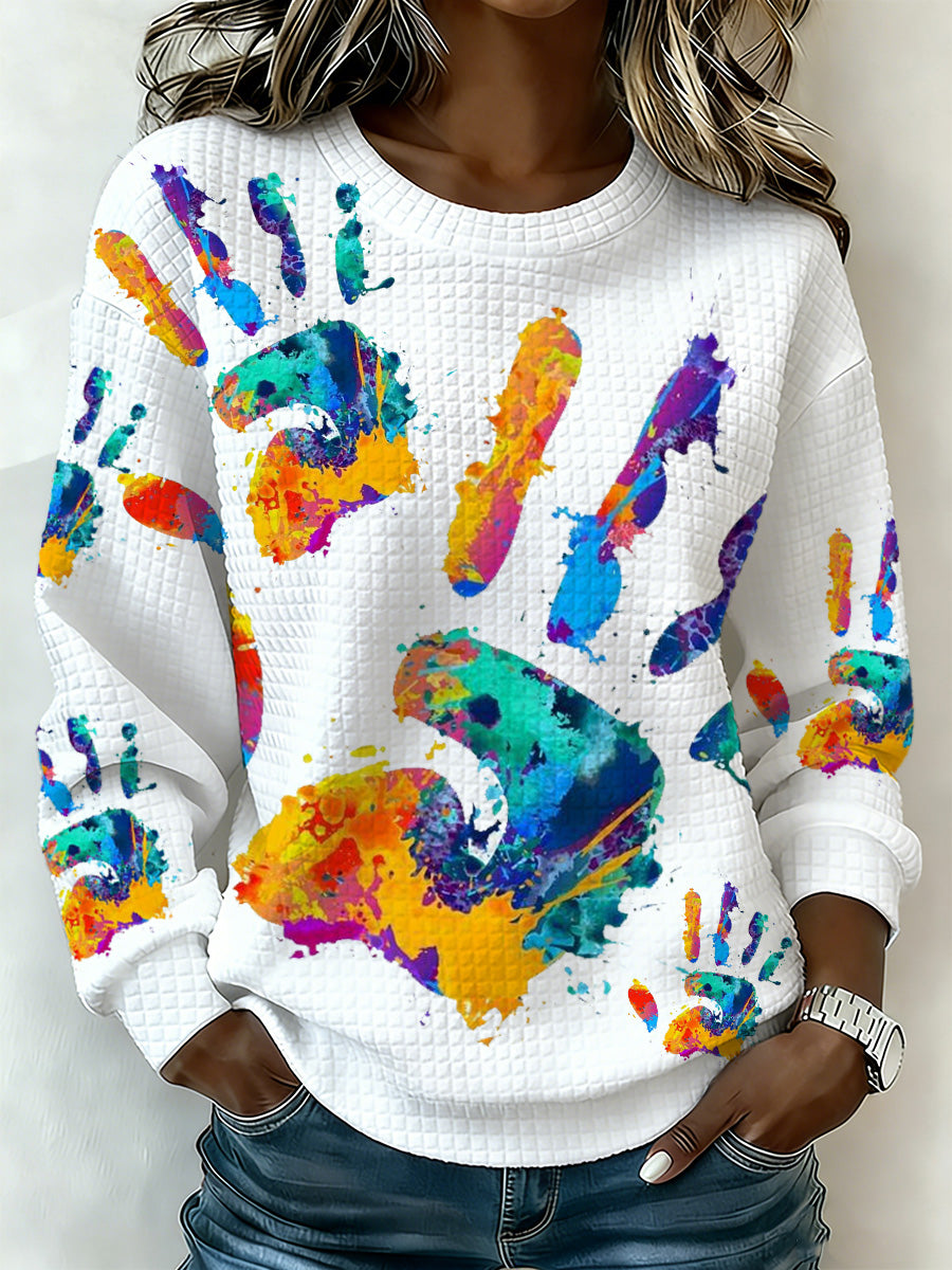 Sudadera de manga larga conmemorativa con estampado de carnaval español para mujer