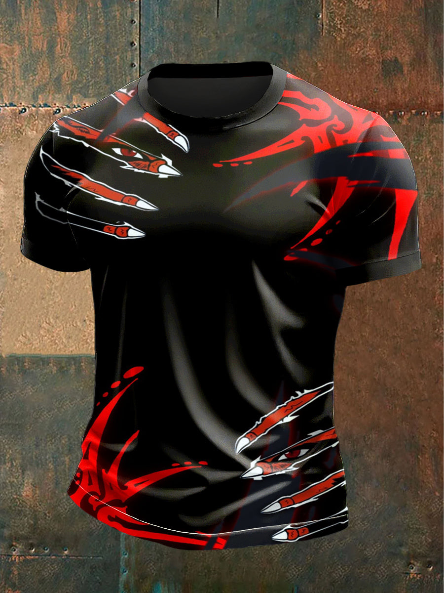 Camiseta negra casual de la impresión creativa de los hombres