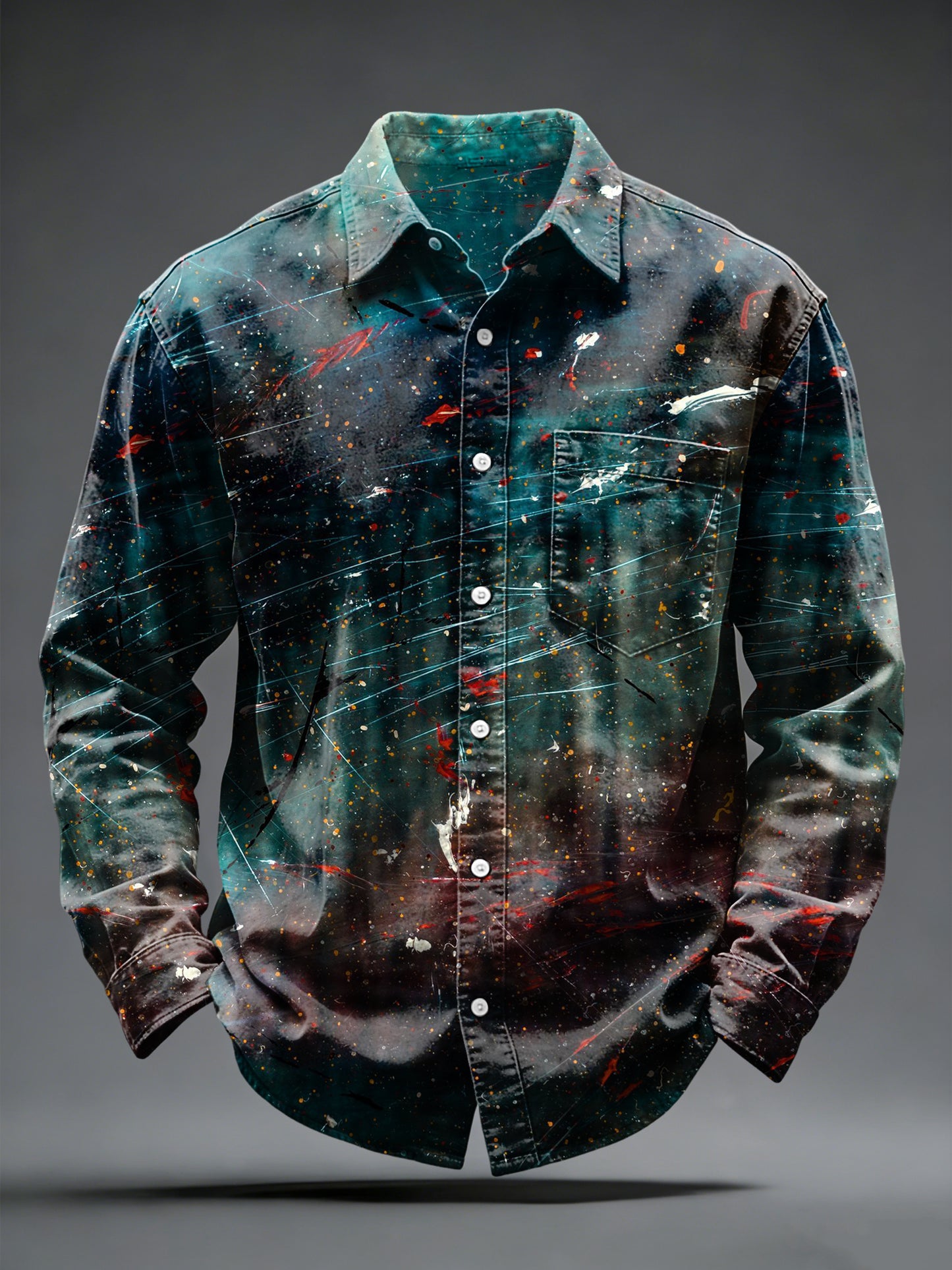 Camisa casual de moda de impresión de arte de los hombres