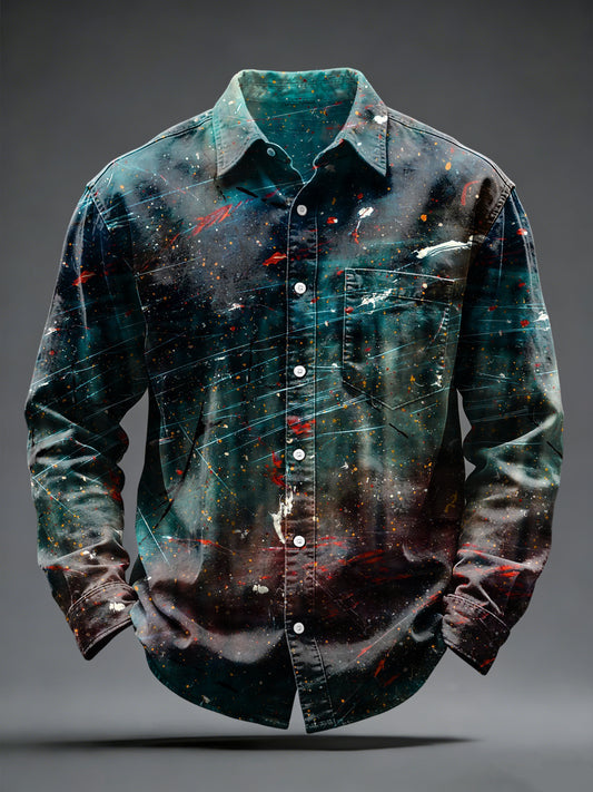 Camisa casual de moda de impresión de arte de los hombres