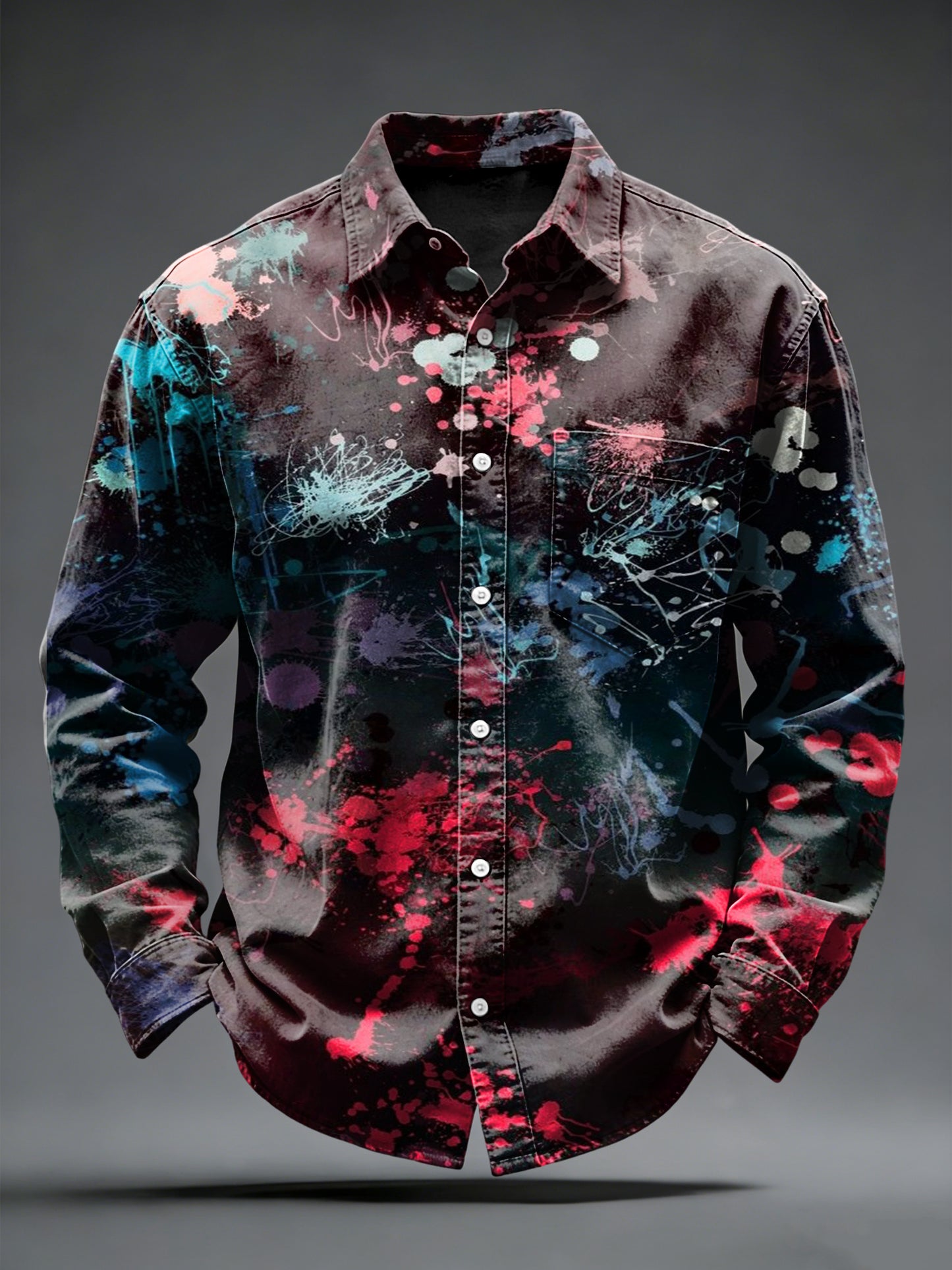Hombres de Graffiti Art Print Rojo-Marrón Camisa