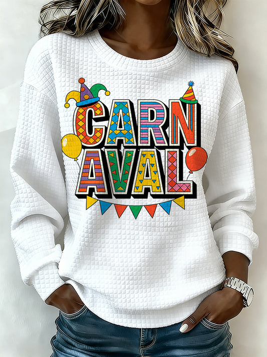 Camisa de manga larga para mujer con estampado inspirado en el carnaval español de Cádiz.