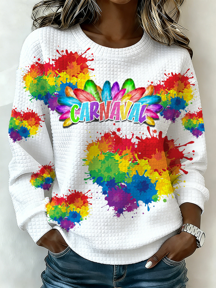 Camisa de manga larga para mujer con estampado inspirado en el carnaval español de Cádiz.