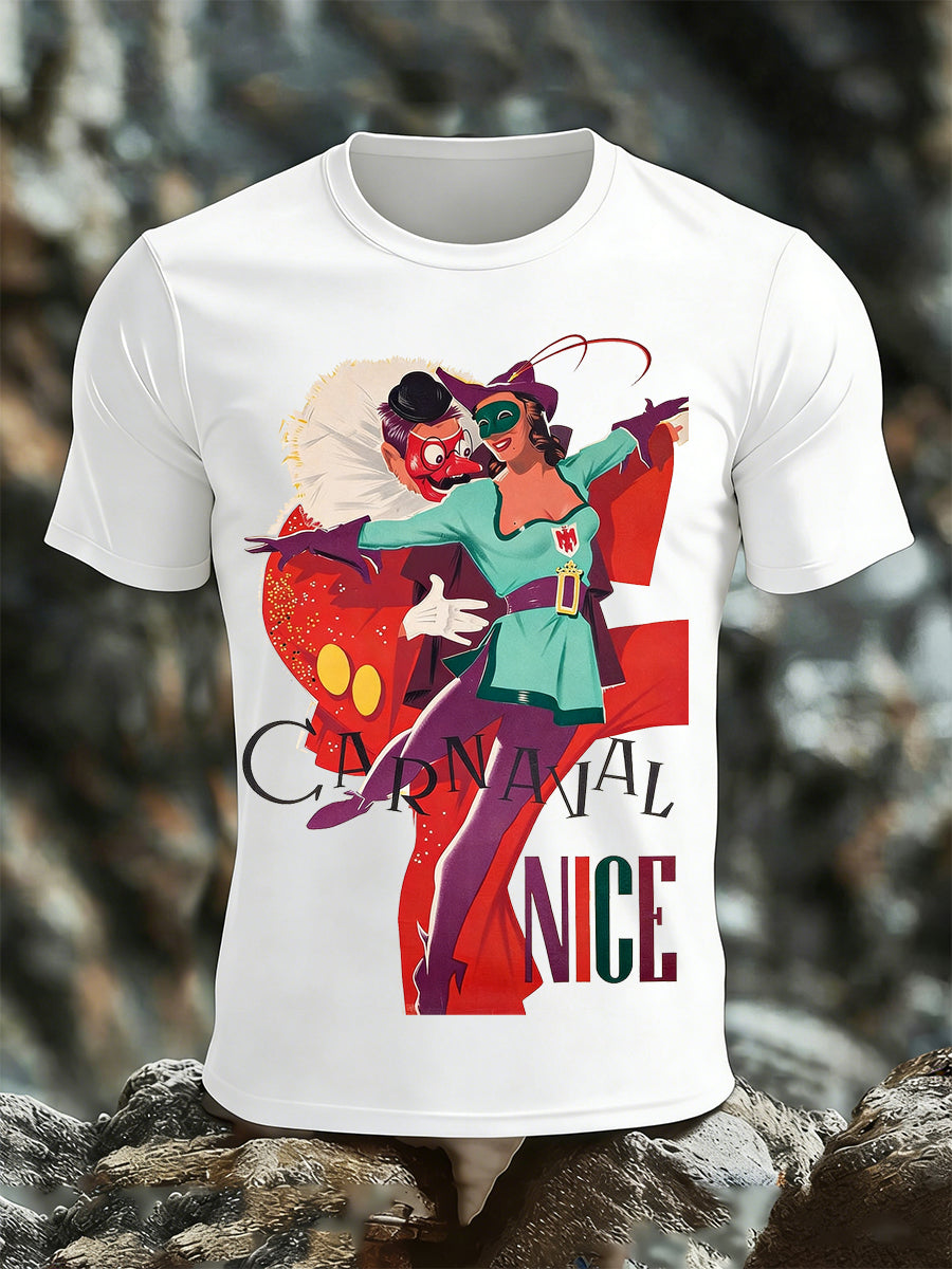 Camiseta con estampado de carnaval Nice francés para hombre