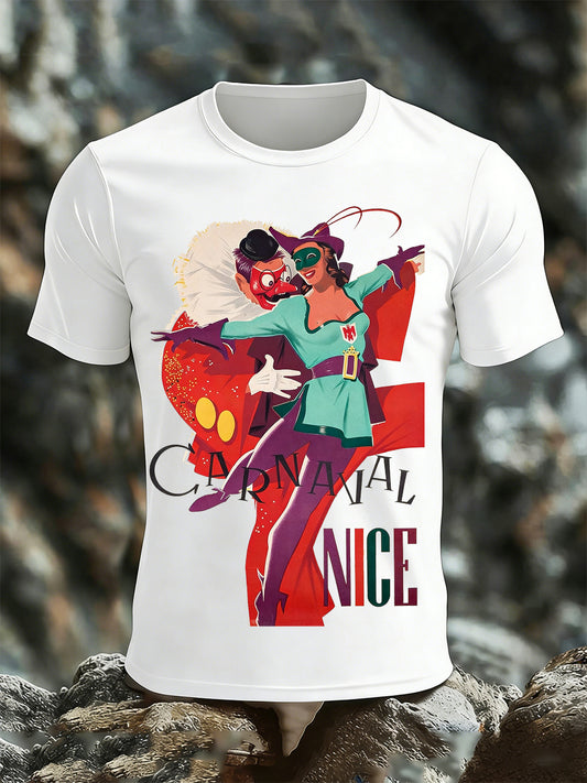 Camiseta con estampado de carnaval Nice francés para hombre