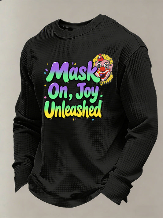 Camisa de manga larga para hombre con estampado de carnaval francés agradable
