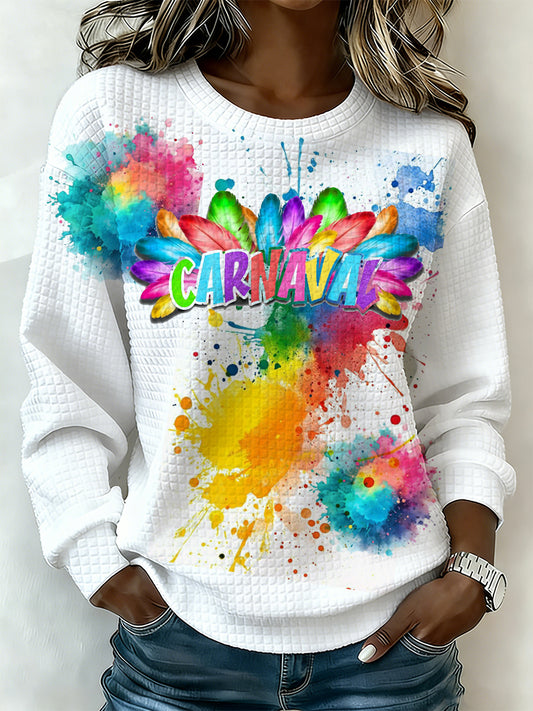 Camisa de manga larga para mujer con estampado inspirado en el carnaval español de Cádiz.
