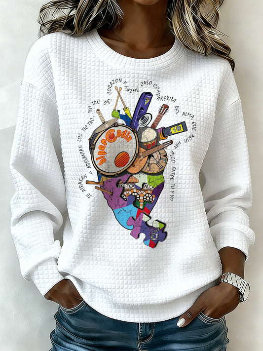 Camisa de manga larga para mujer con estampado inspirado en el carnaval español de Cádiz.