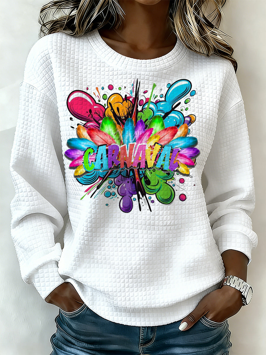 Camisa de manga larga para mujer con estampado inspirado en el carnaval español de Cádiz.