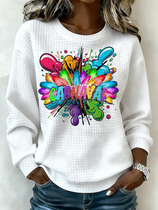 Camisa de manga larga para mujer con estampado inspirado en el carnaval español de Cádiz.