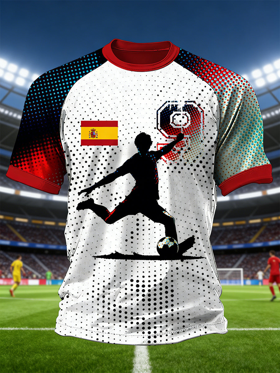 Camiseta de hombre con estampado temático de fútbol español