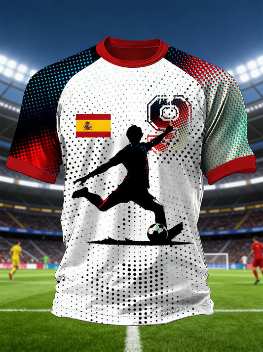 Camiseta de hombre con estampado temático de fútbol español